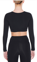 Vibe Black Crop V Neck