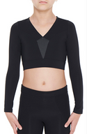 Vibe Black Crop V Neck